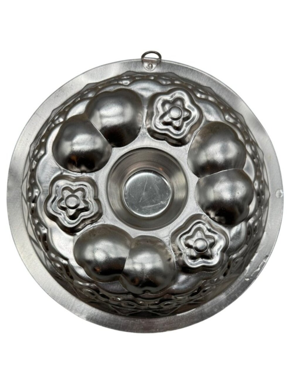 Vintage Aluminum Bundt Cake Pan Decorative Mold wall hanging flowers READ